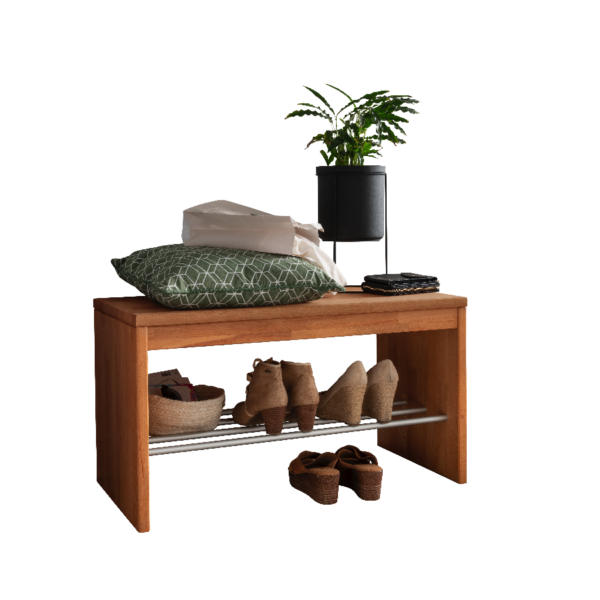 Sif Snedker Skoreol i Massiv FSC Bøgetræ og Naturolie fra Organic Sleep | Metalrør - B40 x H45 x L82 - Image 2