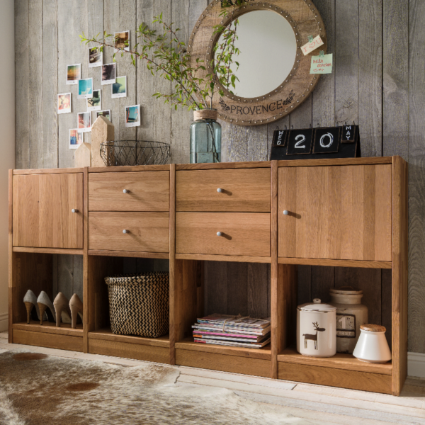 Loke Snedker Reol i Massiv FSC Egetræ og Naturolie fra Organic Sleep | B91,5 x H87 x L34 - Image 3