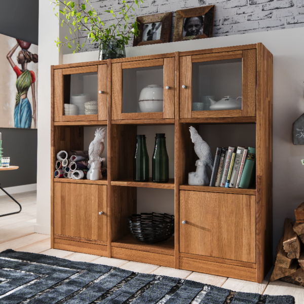 Loke Snedker Reol i Massiv FSC Egetræ og Naturolie fra Organic Sleep | B136 x H125 x L34 - Image 2