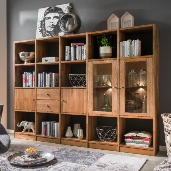 Loke Snedker Reol i Massiv FSC Egetræ og Naturolie fra Organic Sleep | B91,5 x H164 x L34 - Image 2