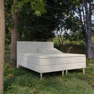 Organic Elevations Seng med Latex + Topmadras i 100% Naturlatex og Bomuldsbetræk Fra Organic Sleep | 7 Zoner - Omega Beige