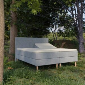 Organic Elevations Seng med Latex + Topmadras i 100% Naturlatex og Bomuldsbetræk Fra Organic Sleep | 7 Zoner - Omega Grå