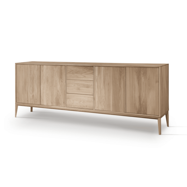 Heimdal Skænk med 3 Skuffer og 4 Låger i Massiv Egetræ fra Organic Sleep | Bianco Lys olie - Billede 4