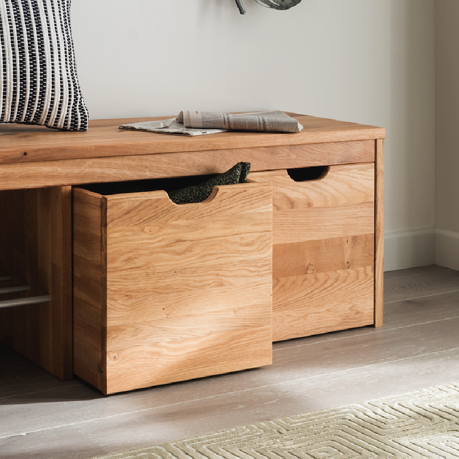 Loke Snedker Opbevaringskasse i Massiv FSC Egetræ og Naturolie fra Organic Sleep | B38 x H37 x L36
