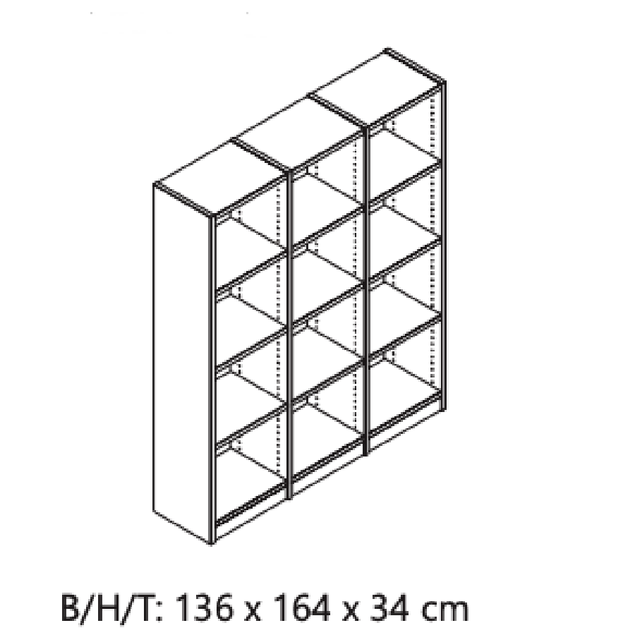 Loke Snedker Reol i Massiv FSC Egetræ og Naturolie fra Organic Sleep | B136 x H164 x L34 - Billede 4