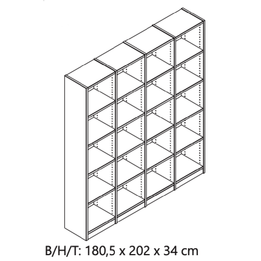 Loke Snedker Reol i Massiv FSC Egetræ og Naturolie fra Organic Sleep | B180,5 x H202 x L34 - Billede 5