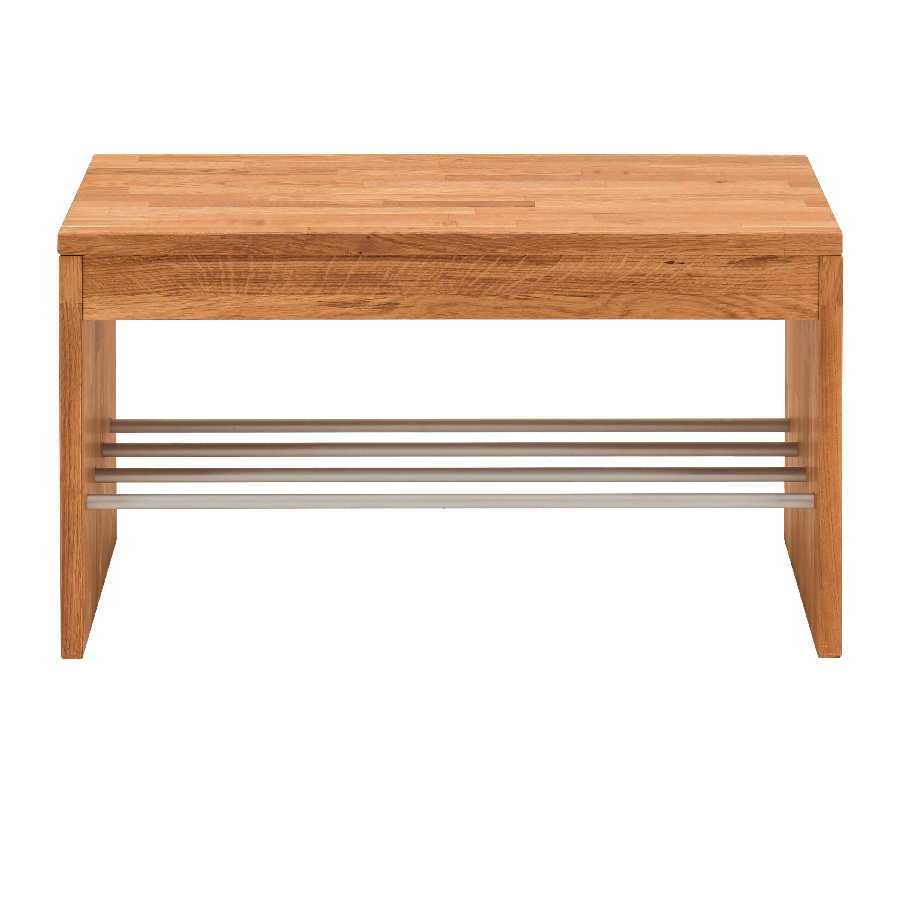 Loke Snedker Skoreol i Massiv FSC Egetræ og Naturolie fra Organic Sleep | Metalrør - B40 x H45 x L82 - Billede 3