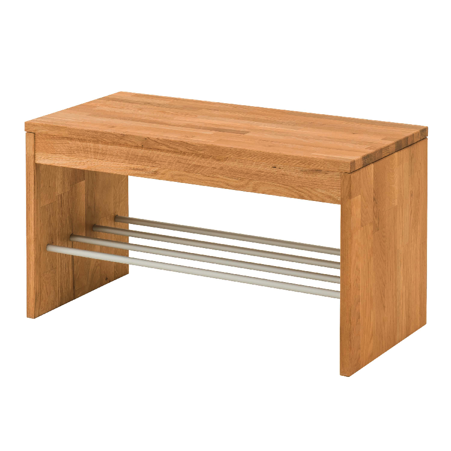 Loke Snedker Skoreol i Massiv FSC Egetræ og Naturolie fra Organic Sleep | Metalrør - B40 x H45 x L82 - Billede 2