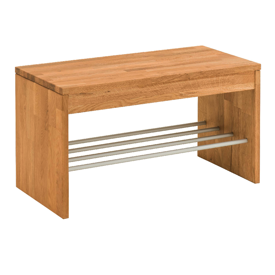 Loke Snedker Skoreol i Massiv FSC Egetræ og Naturolie fra Organic Sleep | Metalrør - B40 x H45 x L82