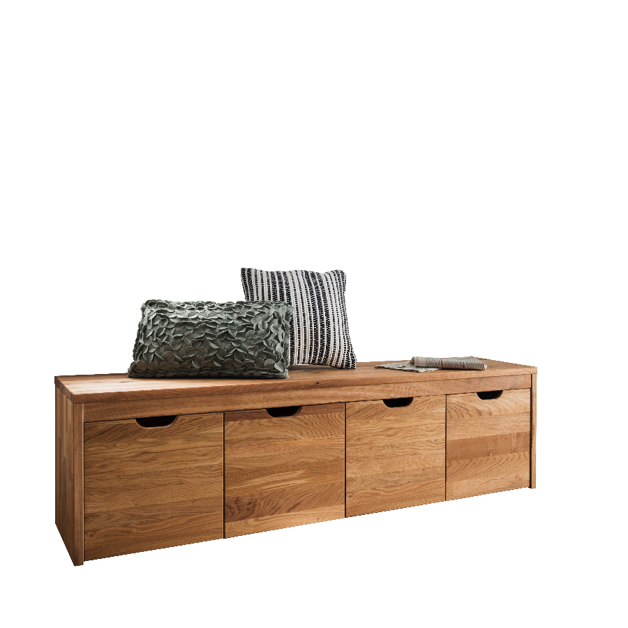 Loke Snedker Bænk med 4 Skuffer i Massiv FSC Egetræ og Naturolie fra Organic Sleep | B40 x H45 x L160 - Billede 2