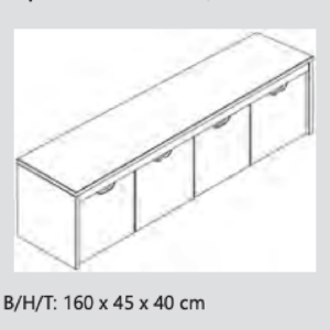 Sif Snedker Bænk med 4 Skuffer i Massiv FSC Bøgetræ og Naturolie fra Organic Sleep | B40 x H45 x L160