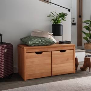 Sif Snedker Bænk med 2 Skuffer i Massiv FSC Bøgetræ og Naturolie fra Organic Sleep | B40 x H45 x L82